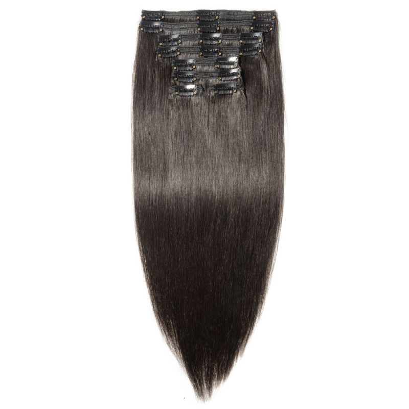 dark brown hair extensions clip in 8 piece set