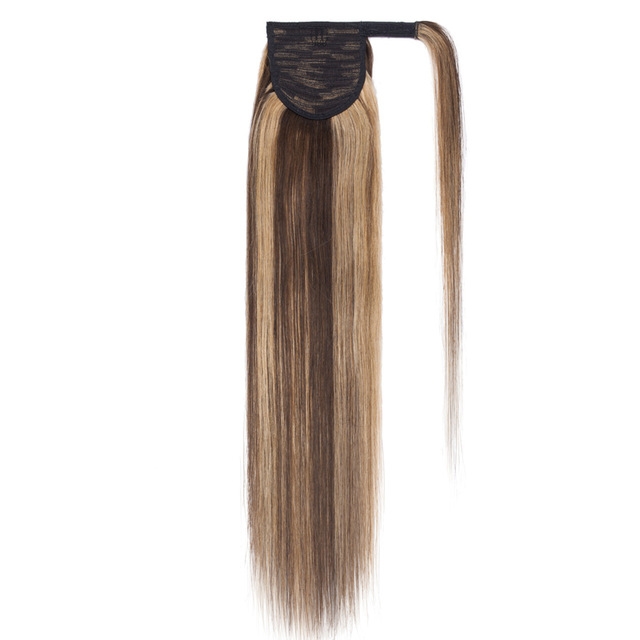 Dark foiled blonde ponytail hair extension