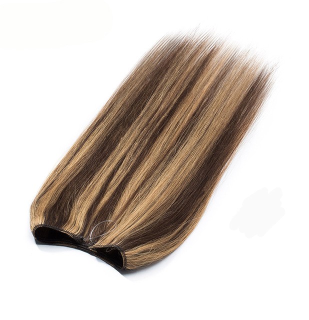 foiled brown hair extension brown foiled halo hair with string
