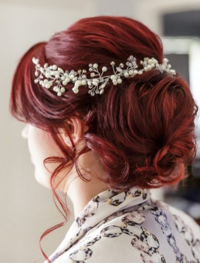 Berry Red Plum Hairup style